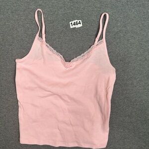 No Boundaries Light Pink Cami with Lace Trim